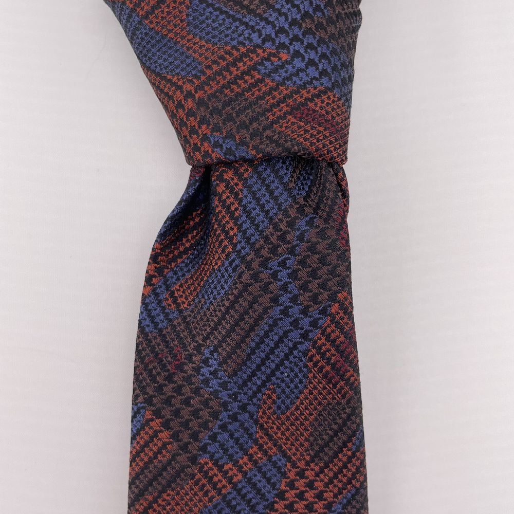 MURANO Men's Designer Silk Necktie Brown Gray Camouflage China 61" EUC